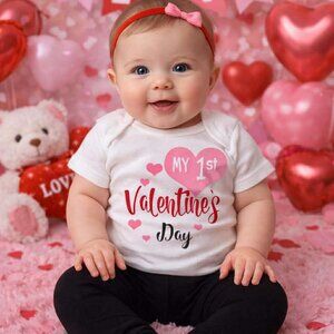 Girl's Handmade Valentine's Day Tees- Short Sleeve